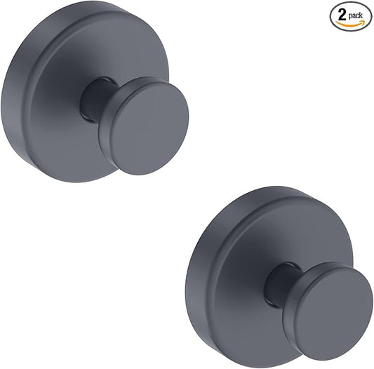 Suction Cup Hooks for Shower, Removable Towel Hooks for Bathroom Window Glass Door Wall, Bath Robe Looafh Hook for Hanging - 2 Pack, Grey1