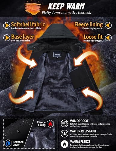 TACVASEN Men's Winter Skiing Jackets Waterproof Thermal Snowboard Coats