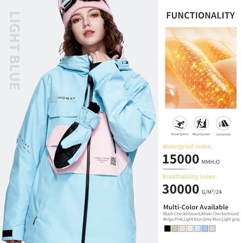 Womens Snowboard Jacket Baggy Ski Coat Snow with Hood