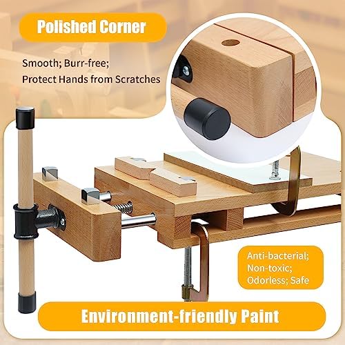 Portable Workbench Hard Woodworking Vise for Workbench, Desktop Work Table Work Bench with G-Type Fixing Clips and Limit Blocks, for Home, Woodworking Studios, Fixed for Processing Wood