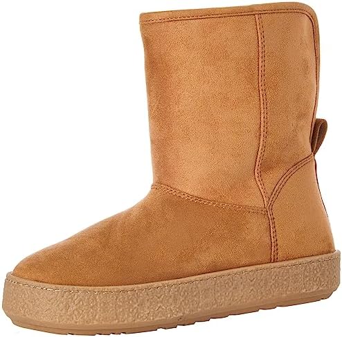Amazon Essentials Women's Faux Fur Lined Shearling Boots, Pull-On Design