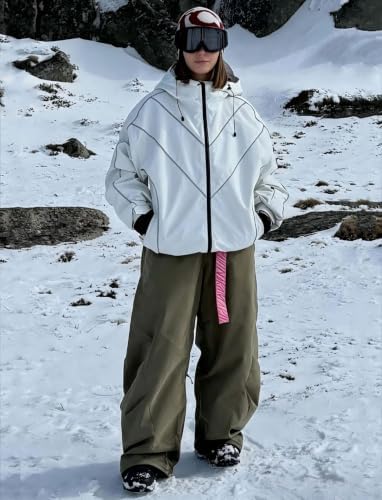 GSOU SNOW Mens Womens Snowboard Jacket Baggy Ski Snow Coat Waterproof