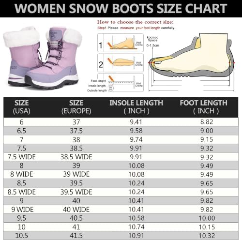 EARLDE Women's Snow Boots Waterproof Mid-Calf Winter Boots