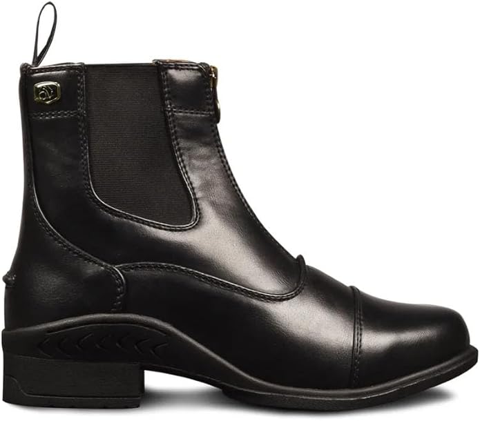 Ovation Women's Lightweight Stylish Equestrian Horse Riding Ankle Length Synthetic Vega Leather Quantum Zip Paddock Boots