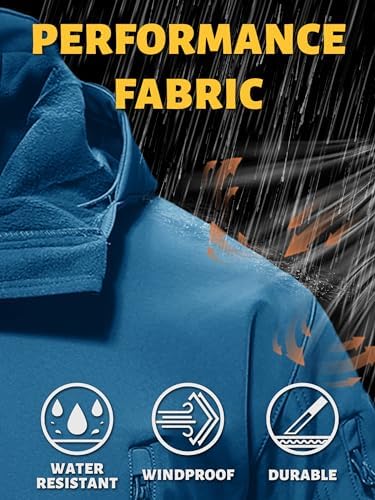 TACVASEN Men's Fleece Softshell Jacket Waterproof Winter Tactical Hooded
