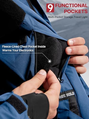 Men's Winter Waterproof Ski Snow Jacket with Hood