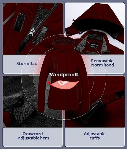 Women's Mountain Waterproof Ski Jacket Windproof Snowboarding Jacket Warm Winter Coat Raincoat