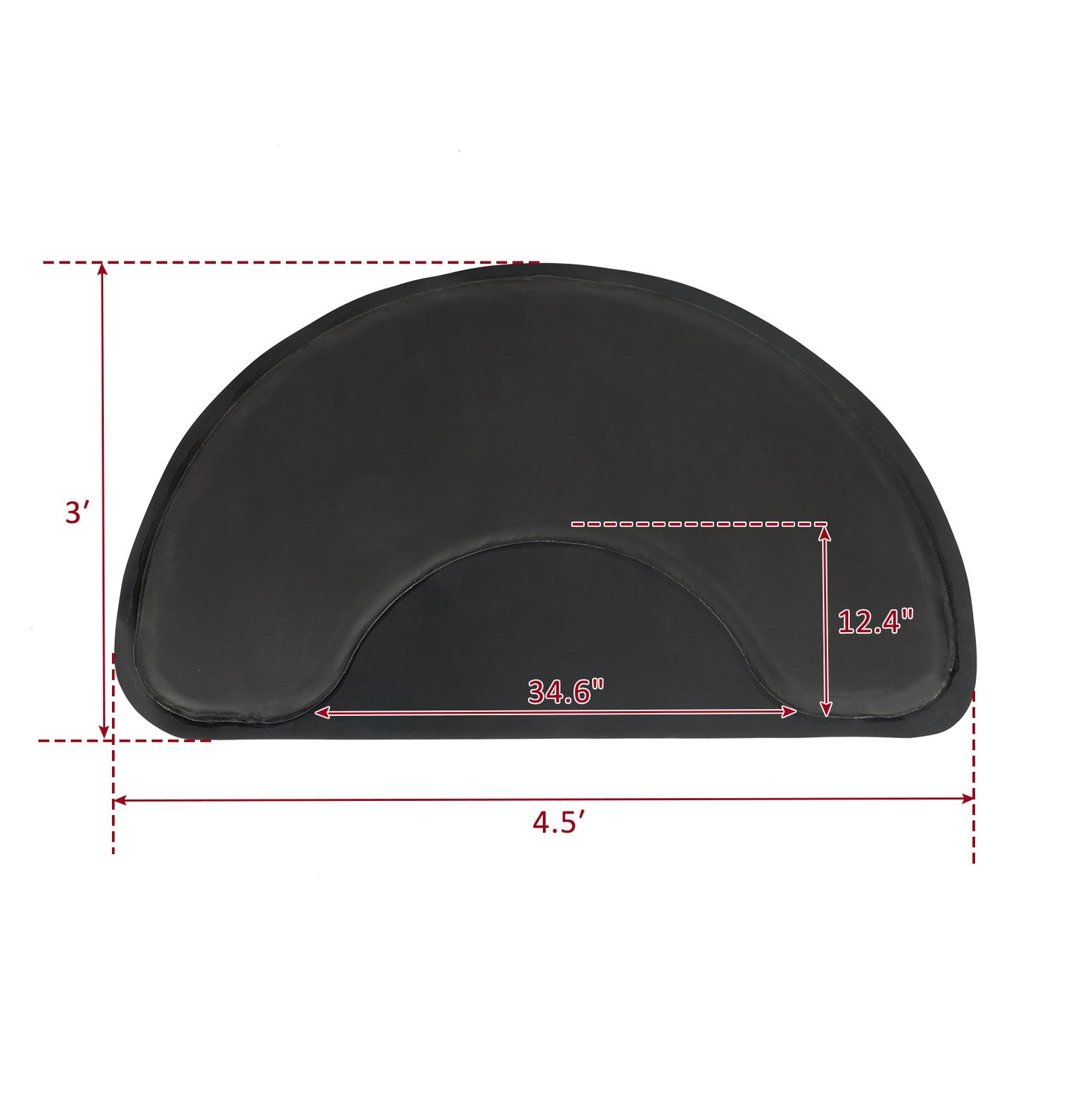 外円、内円、91cm X 137cm X 2.5-5cm、PVC NBR、黒サロンマット