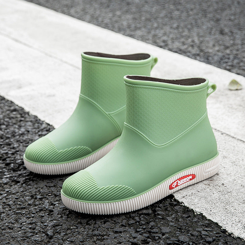 Cute Waterproof Short Tube Women's Rain Boots