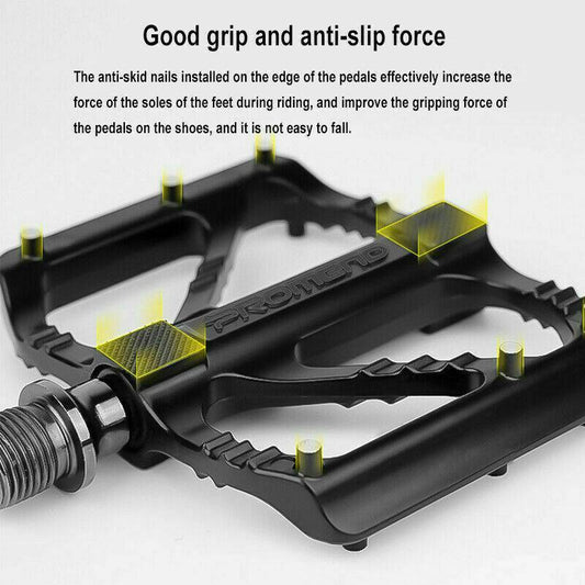 1 Pair Bicycle Pedals Mountain Road Bike Cycling Anti Slip Bearing Pedals Black