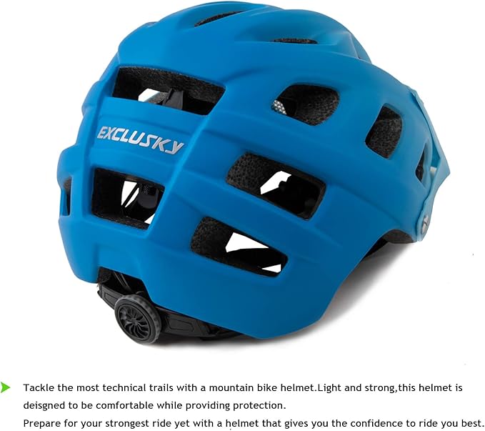 Exclusky Bike Helmet Mountain Bike Helmet for Adults Lightweight MTB Cycling Helmet for Men Women Adjustable Bicycle Helmet with Visor