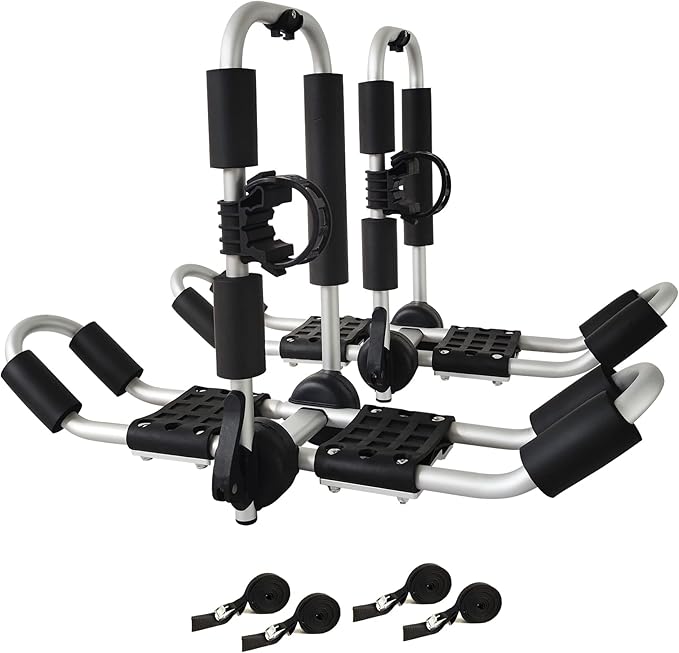 J-Style 4-in-1 Roof Rack - Kayak, Canoe, Surfboard & Ski Board Carriers for SUV & Car