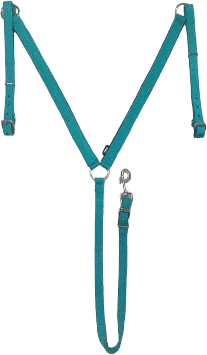 Majestic Ally Nylon Padded Equestrian Browband Headstall, Reins & BreastCollar Set for Horse- Full
