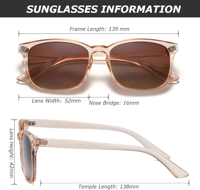 DUSHINE 偏光サングラス レディース クラシックレトロスタイル UV400保護