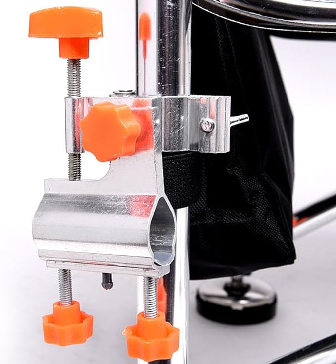 釣り用椅子チューブ用プレミアムアルミ合金製ロッドホルダー、直径25mm、一体型、左右調節可能（オレンジ）釣り竿クランプ椅子用