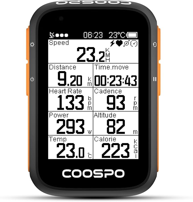 COOSPO Bike Computer Wireless GPS, Bike Speedometer with Auto Backlight, Bluetooth ANT Cycling GPS Computer, Bicycle Computer BC200 with Waterproof, Compatible with CooSporide app