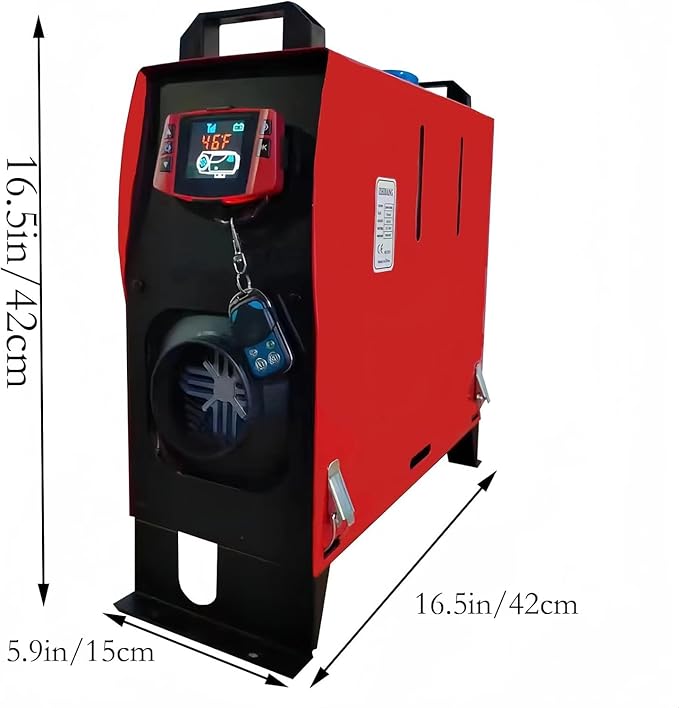 ZHIBANG Diesel Air Heater All in one,12V/8KW Parking Heater,Diesel Heater with Smart LCD Display,5L Fuel Tank and Muffler,Suitable for RV,Trailer,Truck,Boat (红液晶一体机)