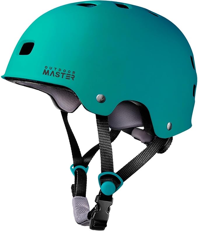 OutdoorMaster スケートボード サイクリング ヘルメット - 取り外し可能なライナー2枚付き 通気性 多用途 スポーツ スクーター ローラースケート インラインスケート ローラーブレード 子供 ユース 大人用