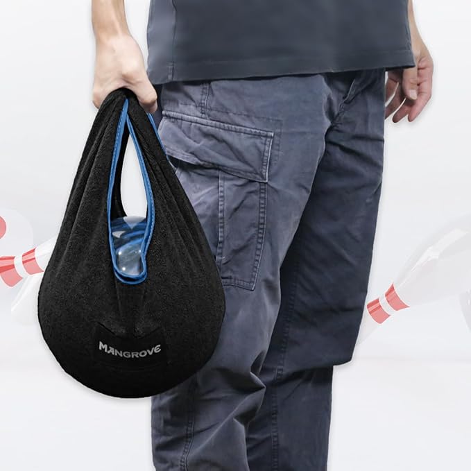 Mangrove ボーリングボールポリッシャー、ボウラー用マイクロファイバーボーリングタオルシーソー、大型洗濯可能ボーリングシャミーシーソー、ボールクリーナーホルダーバッグ