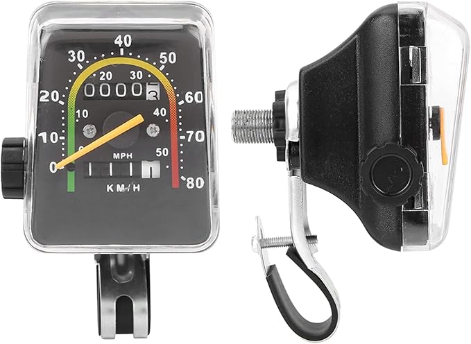 ANGGREK Speedometer for Bicycle Mechanical mph and Wired Distance narioote Odometer myometer mileometer Silver Bikes Mountain in Miles an Hour