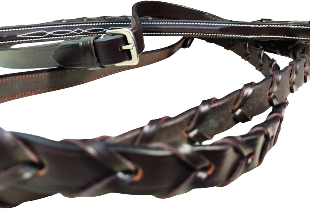 Hunter Bridle - Fancy Stitch with Removable Flash – Anatomical Padded Crown, Classic Hunter Style