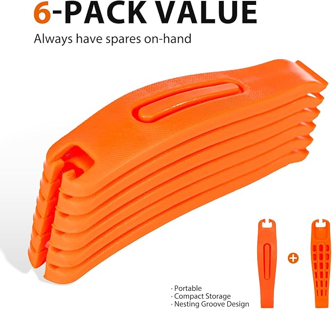 Bike Tire Levers 6-Pack,Ultra-Strong Nylon Tire Changing Tool for Repairing Bike Tubes,Compatible with Road,E-Bike,Gravel & Mountain Tires
