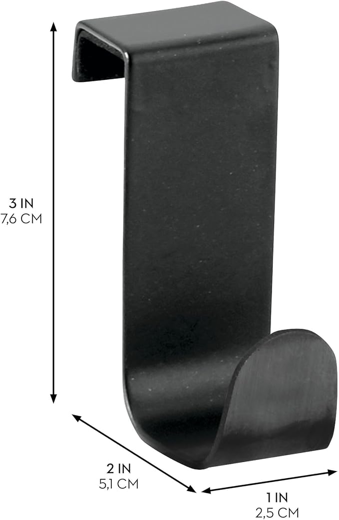 iDesign Over-The-Cabinet Hook for Kitchen Storage - Matte Black