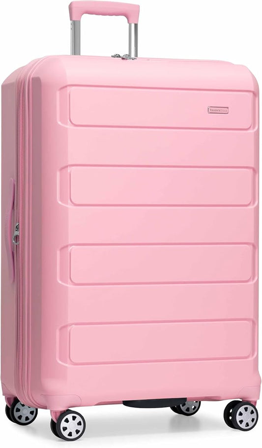 Traveler's Choice Pagosa Hardshell Expandable Luggage with Spinner Wheels, Pink, 30-Inch Large