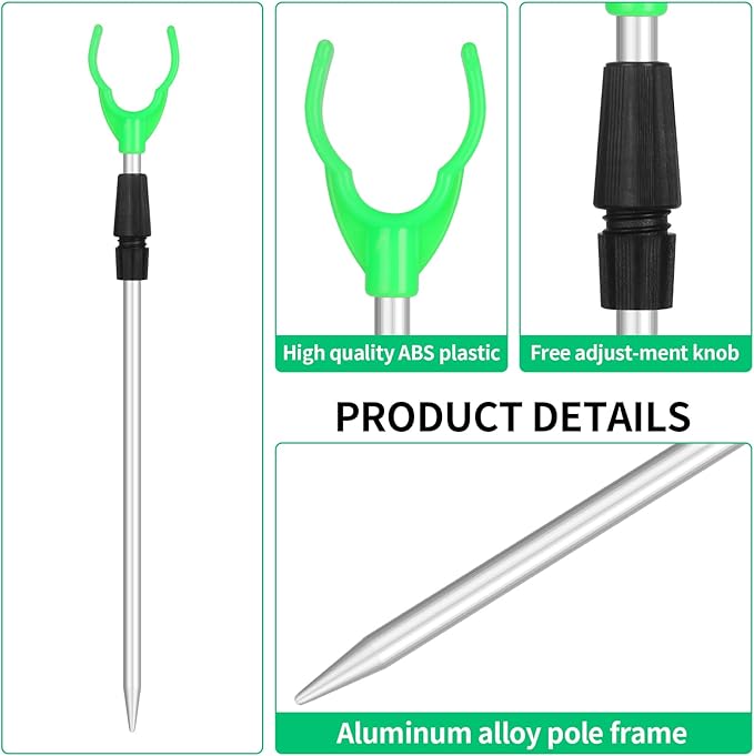Fishing Rod Holder for Ground: 6pcs Extendable Telescopic Fishing Pole Holders for Bank Ground Sand with 12 Alarm Bells