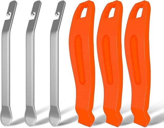 6Pcs Bike Tire Levers, Tire Removal Tool for Road or Mountain Bike Tires, Stainless Steel Levers to Repair Bike Tube