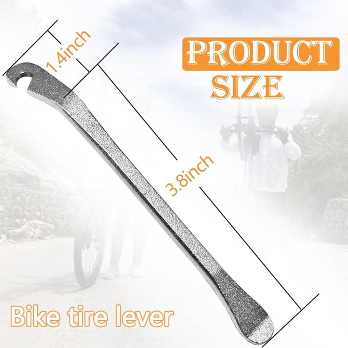 lofrcin Bike Tire Levers, Stainless Steel Tire Spoons to Repair Bike Tube, Iron Bicycle Tire Removal Changing Tool for Road or Mountain Bike Tires