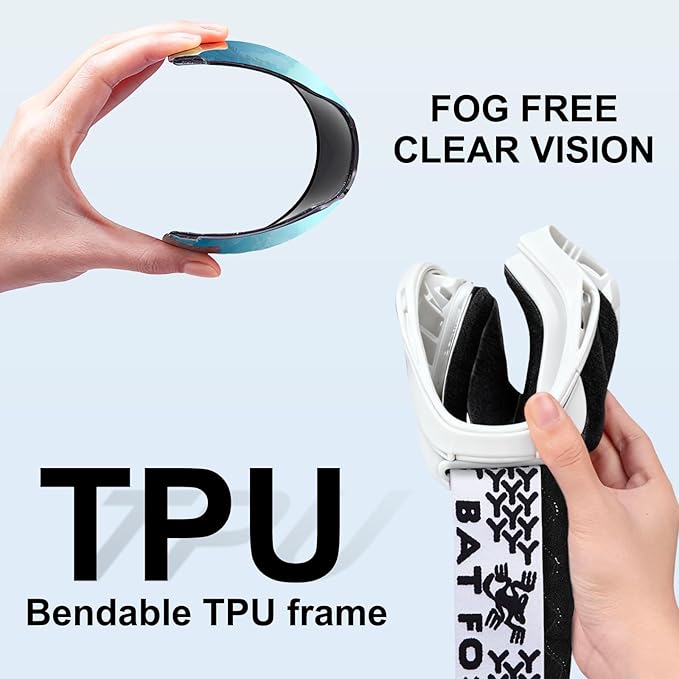 Motorcycle ATV Goggles Dirt Bike Motocross Safety ATV Tactical Riding Motorbike Glasses Goggles for Men Women Youth Fit Over Glasses UV400 Protection Shatterproof (blue/white black)