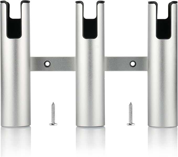 Marinebaby Aluminum Fishing Boat Rod Holder,3/4 Link Tube Aluminum Rod Rack, Suit Boats & Yacht ,Silver