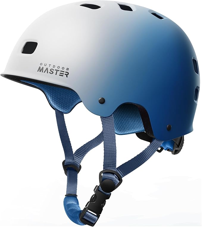 OutdoorMaster スケートボード サイクリング ヘルメット - 取り外し可能なライナー2枚付き 通気性 多用途 スポーツ スクーター ローラースケート インラインスケート ローラーブレード 子供 ユース 大人用