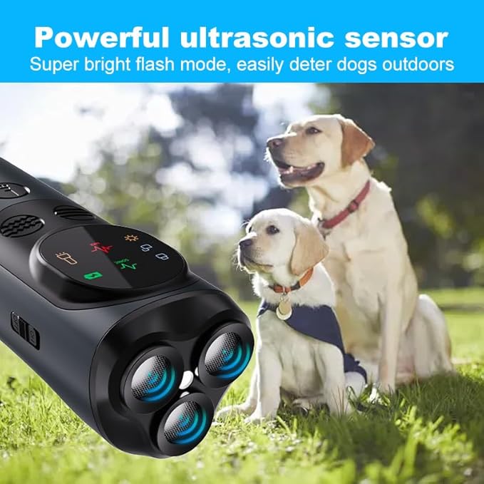 2025 Rechargeable Ultrasonic Dog Bark Deterrent | 50FT Range Anti-Barking Sonic Trainer with LED Screen Display, No Shock Humane Dog Training Device for Indoor & Outdoor Use