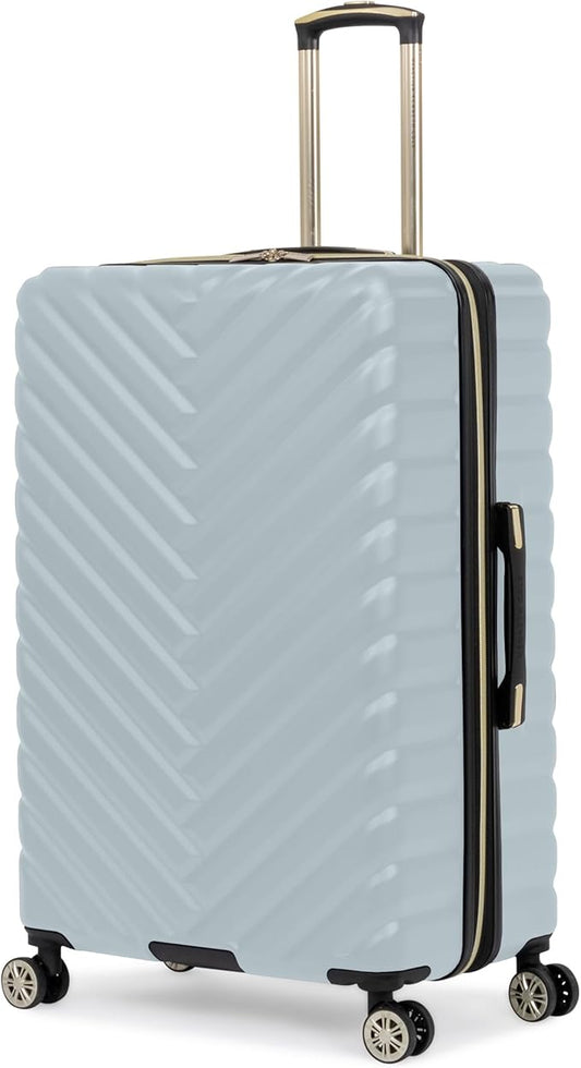 Kenneth Cole REACTION Madison Square Lightweight Hardside Chevron Expandable Spinner Luggage, Slate, 28-Inch Checked