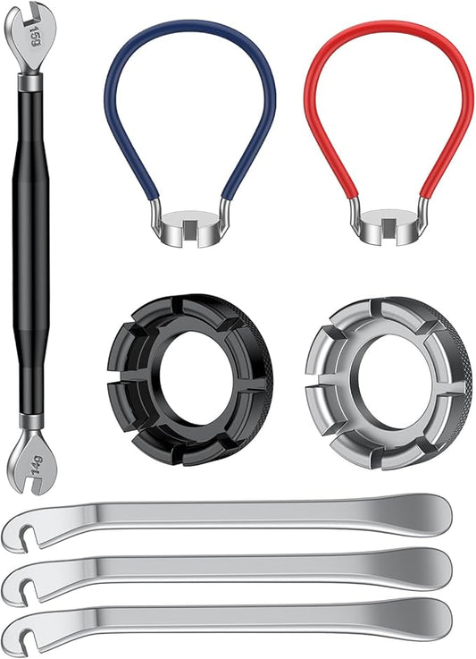 Pawfly Bike Spoke Wrench Tool Kit, Bicycle Rim Truing Repair Tools Set with Tire Levers, Professional Bike Wheel Rim Correct & Spoke Adjustment Repair Kit for Bicycles