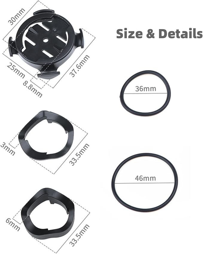 Bike Mount Adapter Compatible with Garmi n GPS Computers,Sport Action Cameras,Bike Lights,Quick Release Strap Mount for Road Mountain Bike MTB Bicycle