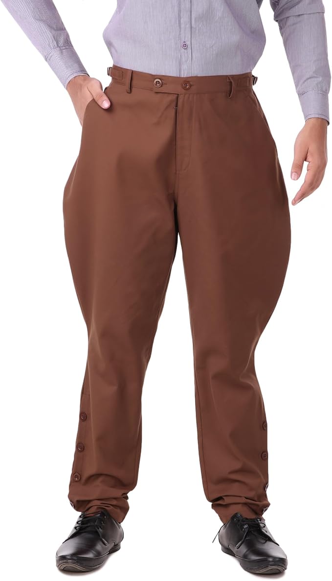 ThePirateDressing Steampunk Victorian Cosplay Costume Mens Archibald Jodhpur Pants Trousers