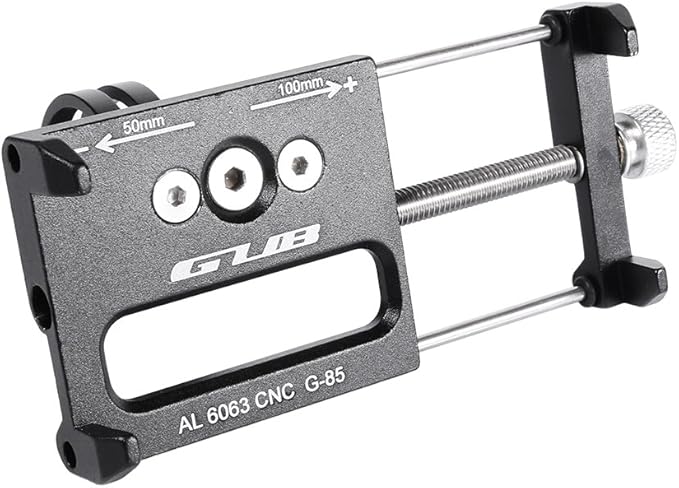 GUB Bicycle & Motorcycle Phone Mount, Aluminum Alloy Universal Bike Handlebar Phone Mount Holder Adjustable Compatible with iPhone X XR Xs 7s 8 Plus,Compatible with SamsungS9/S8/Note5/4 (Black)