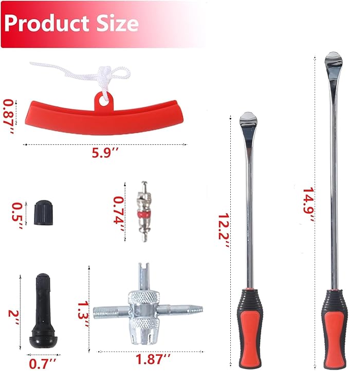 11.5" Tire Spoon Kit, 24pcs Tire Changing Tool for Motorcycle Dirt Bike Lawn Tractor Bicycle, Motorcycle