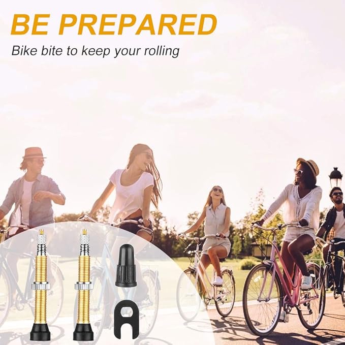 2PCS Tubeless Valves, Brass Tubeless Valve Stem(40 mm), 1PSC Valve Core Remover Tool