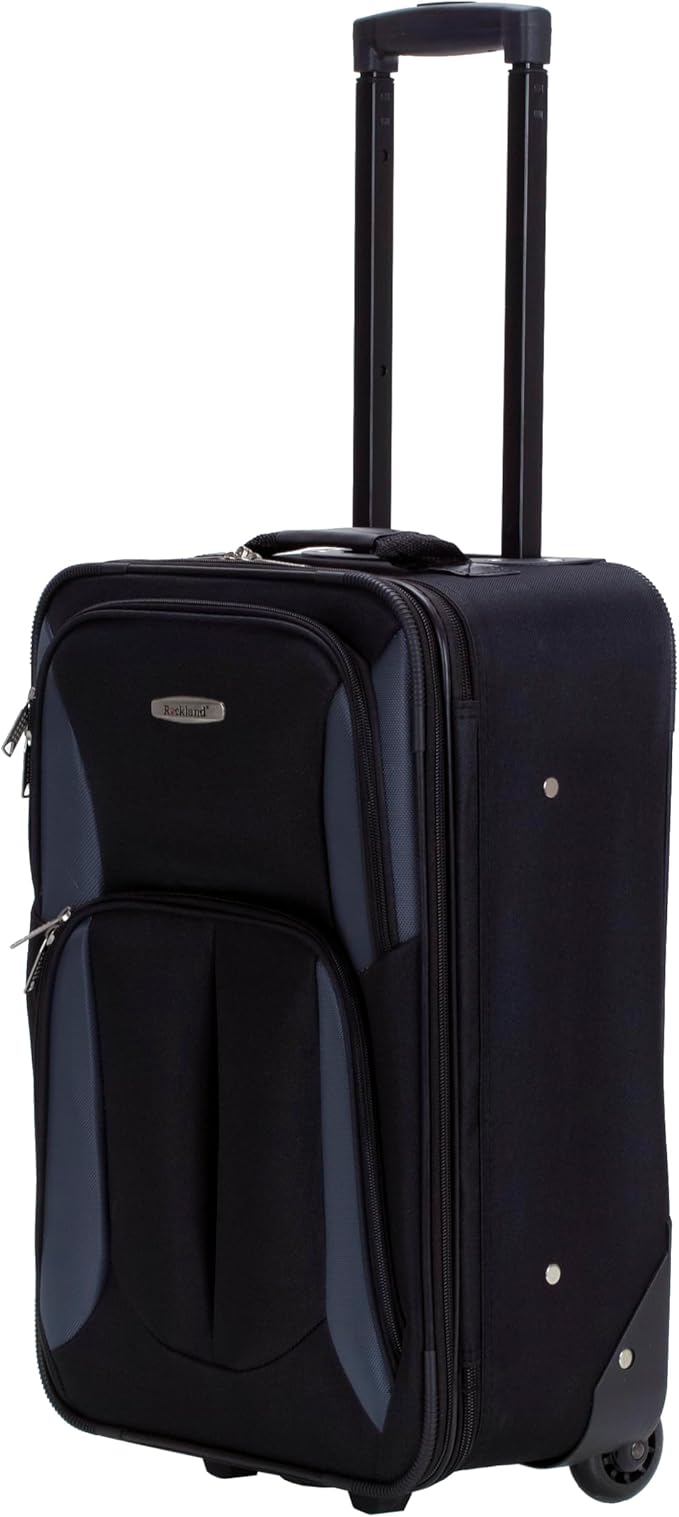 Rockland Fashion ソフトサイドアップライト荷物セット、ブラック/グレー、2点セット (14/19)