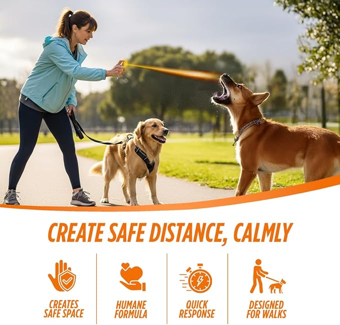 Citronella Dog Deterrent Spray, Dog Spray Self Defense, Training and Barking, Long-Range Dog Repellent, Portable Canister (0.5oz / 2oz)