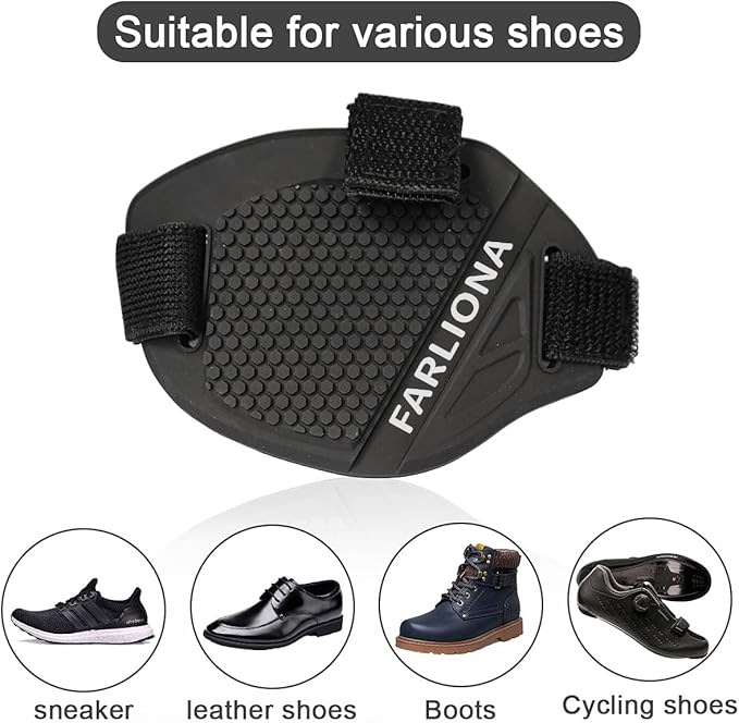 2 PCS Motorcycle Motorbike Shift Pad, Shoe Boot Protector Cover, Useful Rubber Gear Shifter Accessories for Men Women, Black, Medium