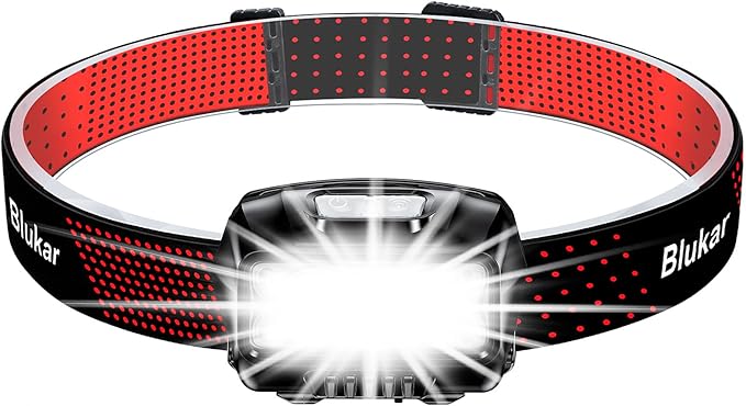 Blukar LEDヘッドランプ 充電式 2000ルーメン 超高輝度 調光可能 ヘッドライト 懐中電灯 モーションセンサー付き - 8モード スポットライト＆フラッドライト IPX5防水 キャンプ ハイキング ランニング 釣り用