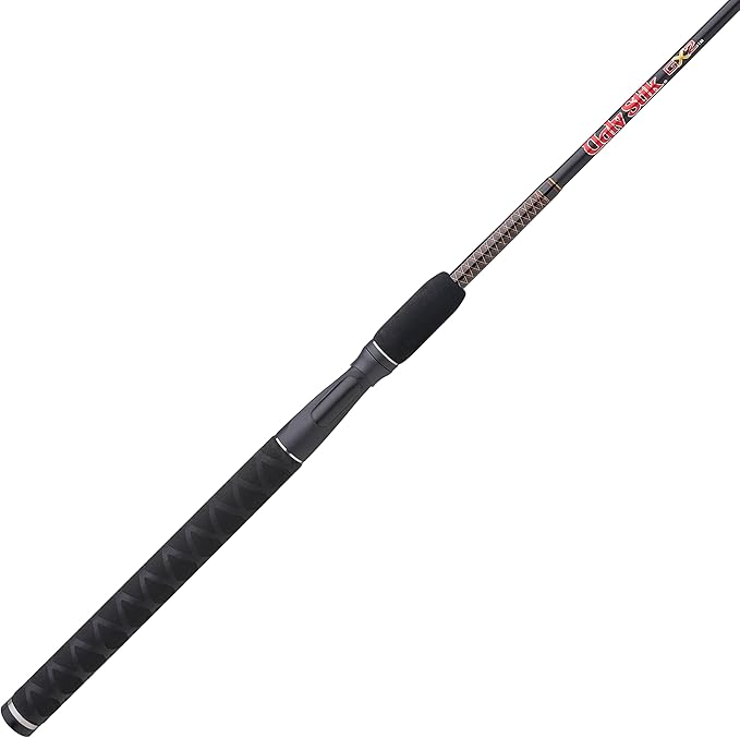 Ugly Stik 6フィート6インチ GX2 スピニングロッド、3ピース スピニングロッド、6-15ポンド ライン、ミディアムロッドパワー、モデレートファストアクション、1/8-5/8オンス ルアー