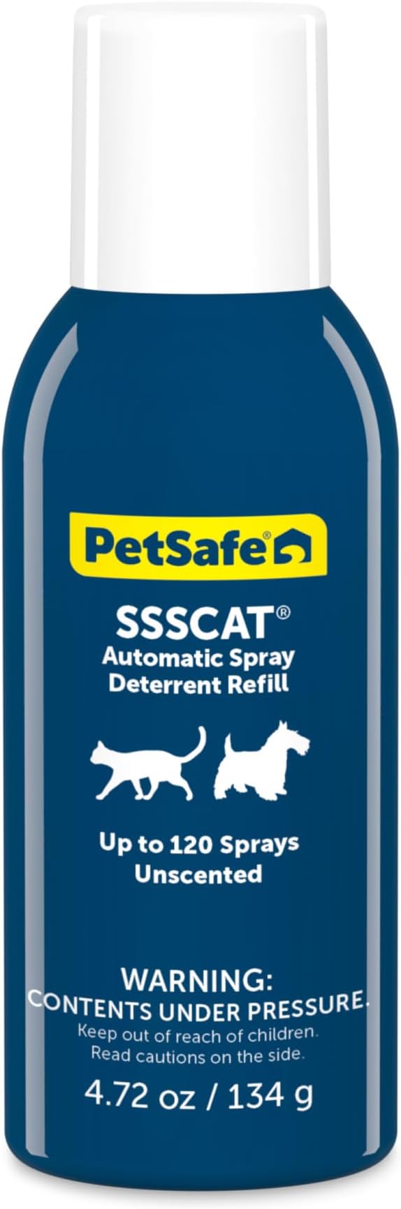 PetSafe SSSCAT Automatic Spray Pet Deterrent - Contactless Behavior Correction - Motion Sensor Air Burst - Odorless - Non-Staining - Versatile Placement Spray - Refill Can