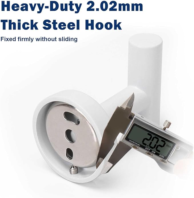 NearMoon Bath Towel Hooks- SUS 304 Stainless Steel Robe Hook Holder, Heavy Duty Coat Hook for Bathroom Livingroom Hotel Kitchen Garage, Wall Mounted- 4 Pack (White)