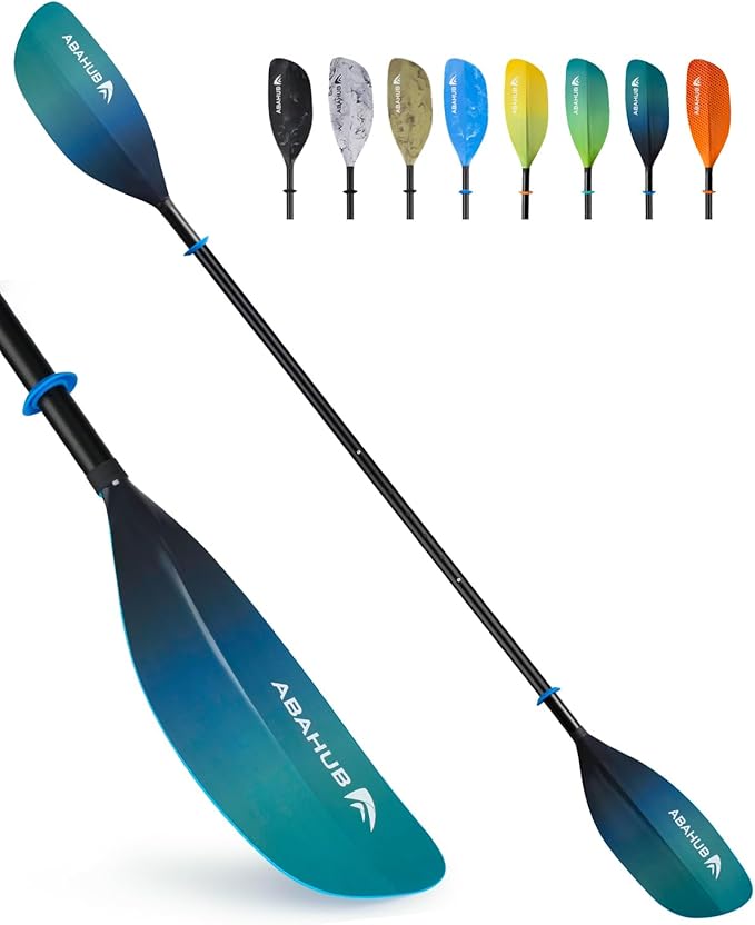 Abahub 調整可能カヤックパドル 210-230 cm/ 230-250 cm フローティングカヤックオール ボートオール カヌーオール ブラック